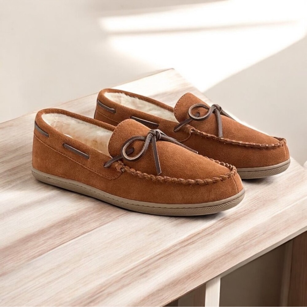 J. Crew Sherpa-lined suede‎ slippers Size 9 Men’s NWOT